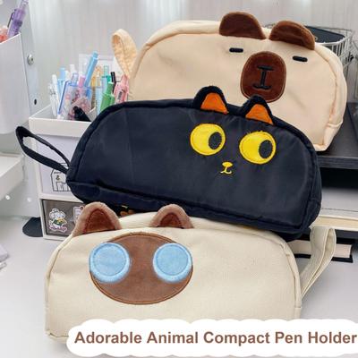 Federmäppchen Cartoon Stiftetasche 3D Bestickte Katze Capybara Stiftehalter