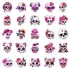 50 Gothic Creative Trend Pink Skull Stickers DIY Handbook Materials Halloween Party Decoration Graffiti
