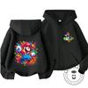 Children's Mario Zipper Hoodie with Retro Game Print, Suitable for Outdoor Casual Style, Comfortable and Affordable Street Wear
