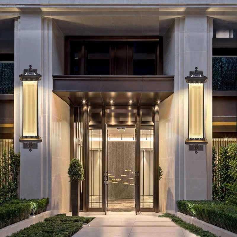 2025 Chinese Style Solar LED Outdoor Wall Sconce - Antique Villa Front Door Lamp, Super Bright