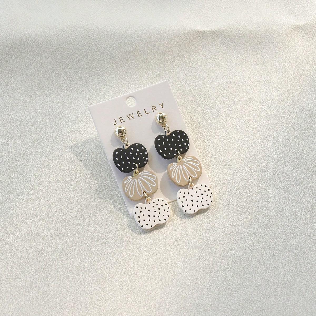 

Halloween Western Style Hip Hop Polka Dot Pumpkin Acrylic Pendant Earrings, Women s Party Celebration Festival Gift one-size