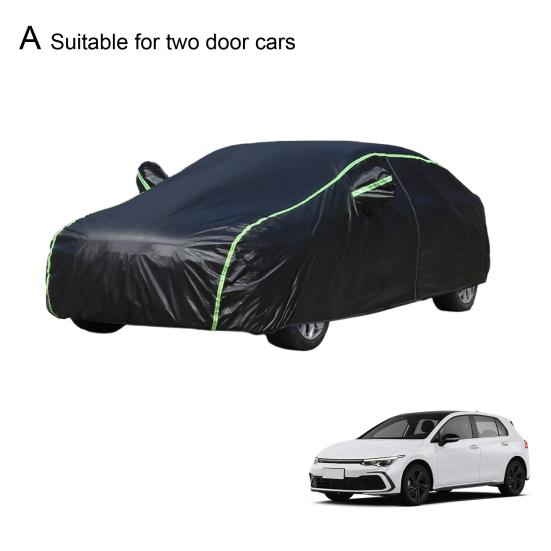 All Season Car Cover with Reflective Stripes Waterproof UV Reflective Snowproof Windproof Outdoor Vehicle Cover for Sun Rain Snow And Dust Universal