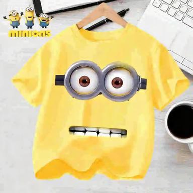 The BabySnatcher Minions Printed 100 Cotton Tshirt for Children  Summer Boys and Girls Casual ShortSleeved Top
