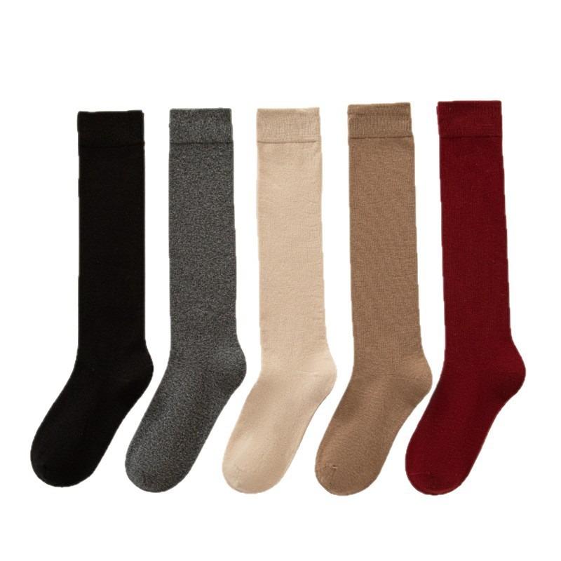 Knee Socks Women'S Autumn And Winter Extended Thigh Socks Micro-Pressure Calf Socks Solid Color Versatile Jk College Style Pure Cotton Socks Wholesale