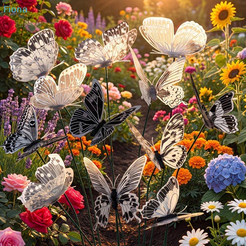 3D Hollow Butterfly Stakes, 10/30Pcs Waterproof Garden Ornaments, Floral Picks for Yard, Pot and Wedding Decoration