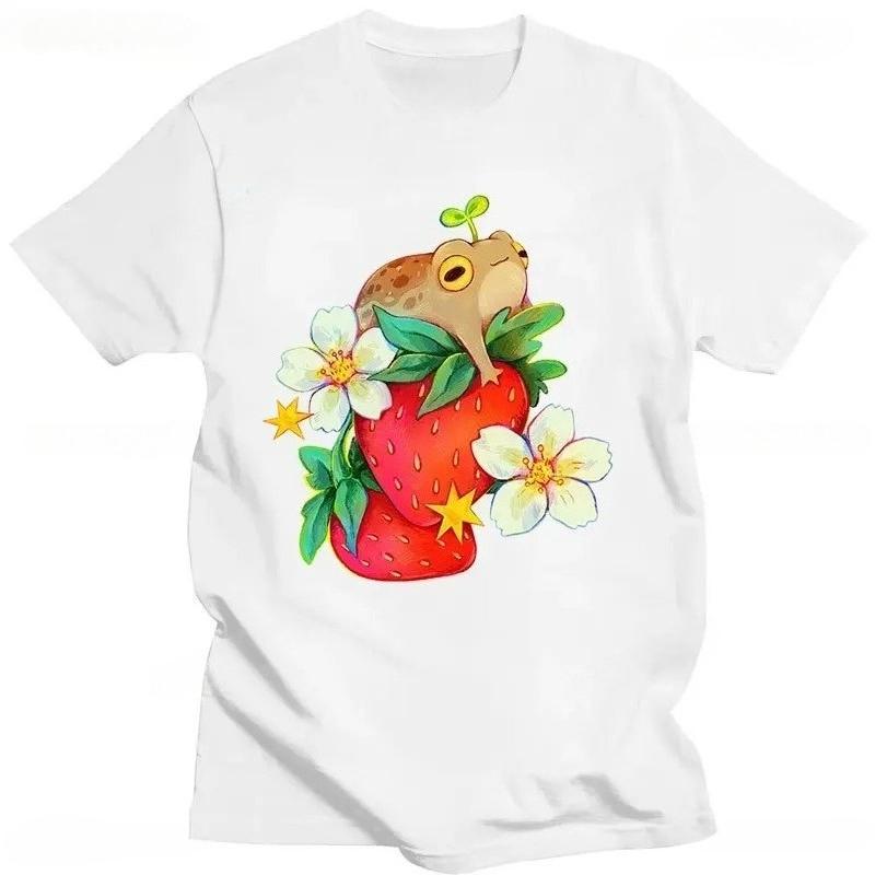 Fashion Desert Rain Frog Fat Frog Cute Print Tshirt Funny Cute Top Kawaii Casual Street Loose Women TShirt Clothing