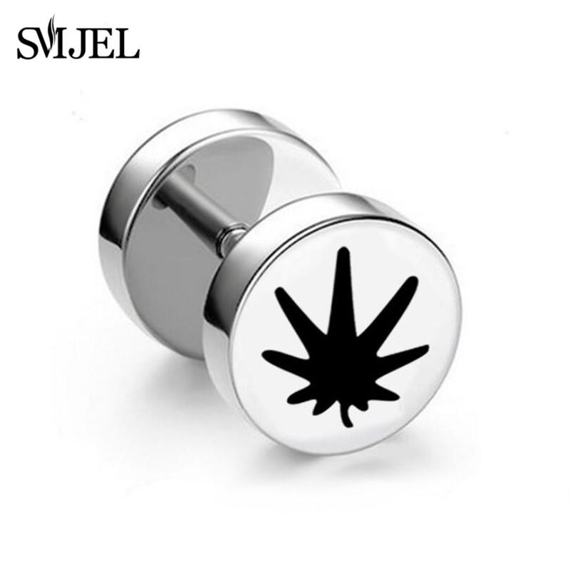1Pc Punk Black Multiple Styles Stainless Steel Stud Earrings For Men Women Gothic Hip Hop Ear Zircon Skull Star Studs 2024