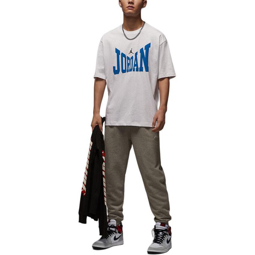 Jordan Brooklyn T Shirts Men's White Crew Neck Moderate HV3895-051