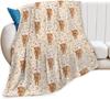 Highland Cow Print Fleece Throw Blanket , Ultra Soft Cozy Gift for Cow Lovers, Cute Animal Blanket for Couch Bed Decor