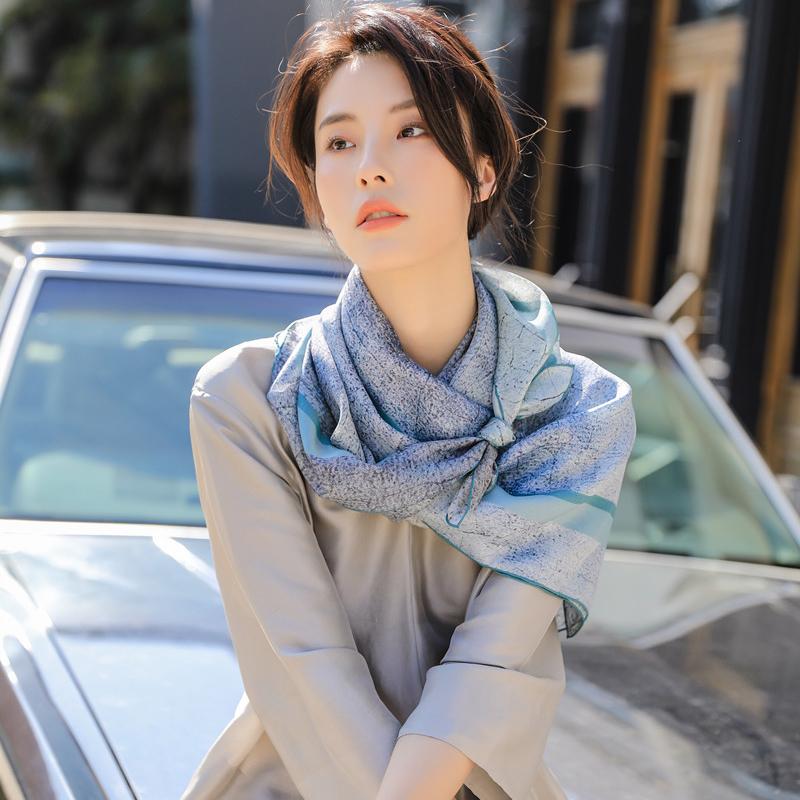 Silk Scarf Female Silk Sunscreen Large Square Scarf 100 Mulberry Silk Temperament Scarf Female Beach Towel Shawl Silk Gift