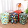 Cotton Linen Dirty Laundry Basket Foldable Round Waterproof Organizer Bucket Clothing Children Toy Home Large Capacity Storage