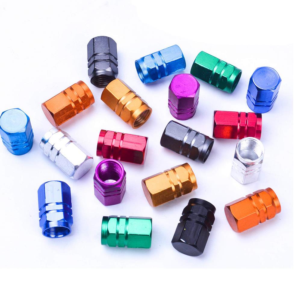 AUTCOAT Aluminum Alloy Car Wheel Tire Valve Caps Tyre Rim Stem Covers Car Dustproof Tire Cap For Cars Motorcycles Trucks Bikes Stem Caps1