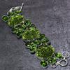 Moldavite Quartz Gemstone Handmade 925 Sterling Silver Bracelet 7-8" s4L05
