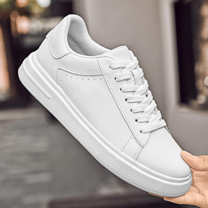 2026 New Mens Fashion Genuine Leather Board Shoes Comfy Flat Designer Lace Up Comfy Casual Leather Oxford Shoes Outdoor Sneakers