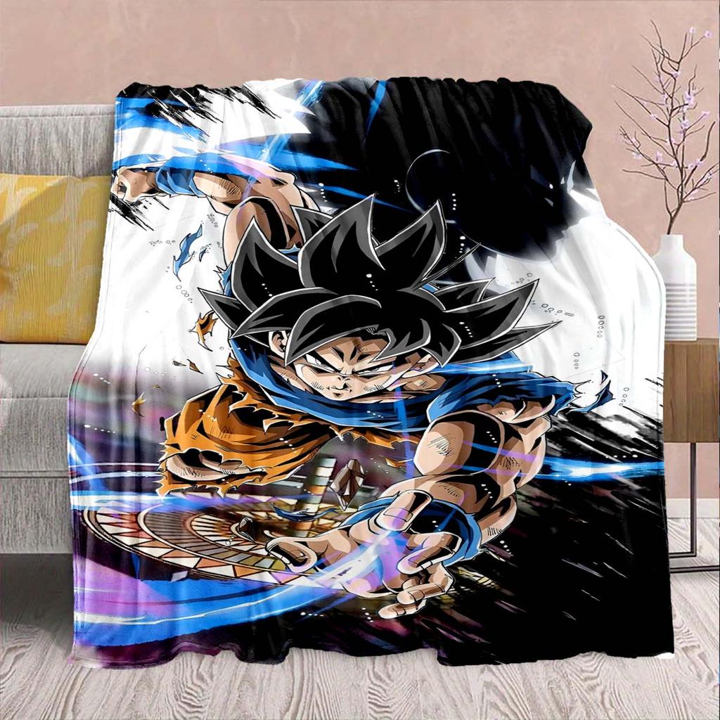 Flanelová deka Dragon Ball Anime - Měkká teplá ideální na pohovku, do postele, na kempování, cestování, do kanceláře, domácí dekorace -QJY