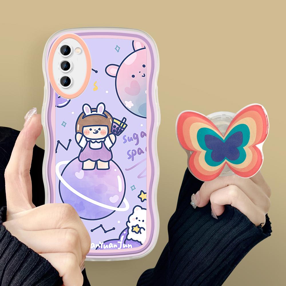 Чехол для телефона с держателем-бабочкой для Samsung Galaxy S23 Ultra 5G S22 S21 S20 FE S10 M23 A11 A72 A32 A03 A33 A03S J7 Prime J6 Wave Edge Защитный чехол Samsung A72/A72 5G