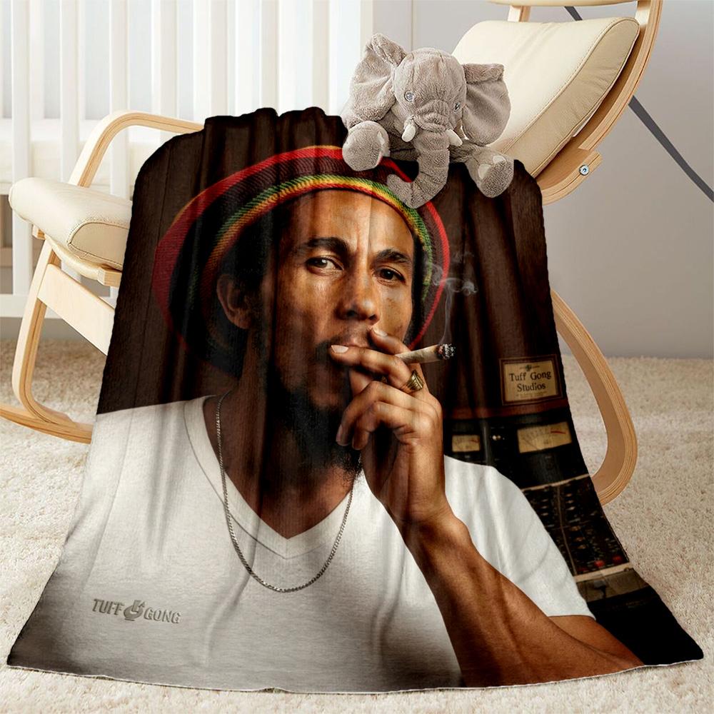 Bob Marley Reggae Legend Blanket Warmthful Decor Great For Picnics Chair Sofa For All Occasions Digital Print Ideal Gift For Birthday Valentine'S Day
