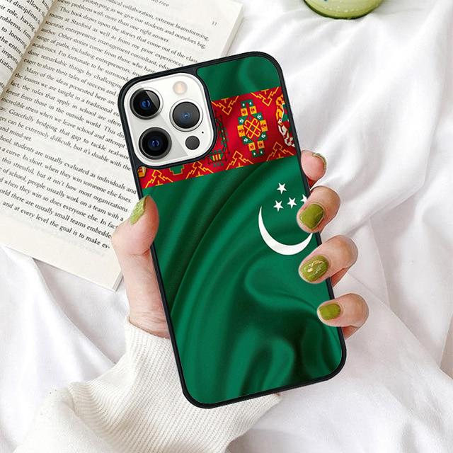 Turkmenistan Flag Phone Case for iPhone 17 Air 16 PRO MAX 15 14 PLUS 11 12 13 Back Cover Fundas Shell