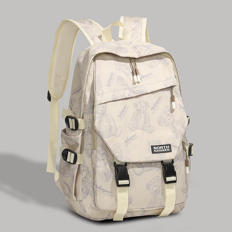 

Рюкзак большой вместимости в японском кампусном стиле: Модная, Легкая, Повседневная Сумка через Плечо для Поездок бежевый