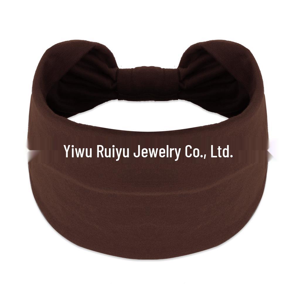 Cross-Border Women's Wide Cotton Elastic Sports Headband