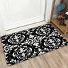 Elegant Ornate Baroque Black White Pattern Doormat Indoor Outdoor Entryway Hallway Home Decor Mat Luxury Welcome Rug 40x60cm