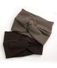 VINGTAINE Plain Wide Knit Mature Brown Headband, Turban, Casual, Style, HB-107-BR -