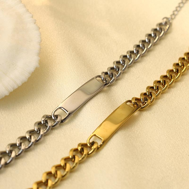 Special For Smooth Curved Brand Name Personalized Diy Lettering Couple Bracelet Personalized Inspirational Titanium Steel Bracelet Jewelry
