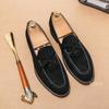Summer Loafers Men'S Trend British Fringed Men'S Shoes Turned Hair Frosted Leather Beanie Shoes One Pedal Small Leather Shoes
