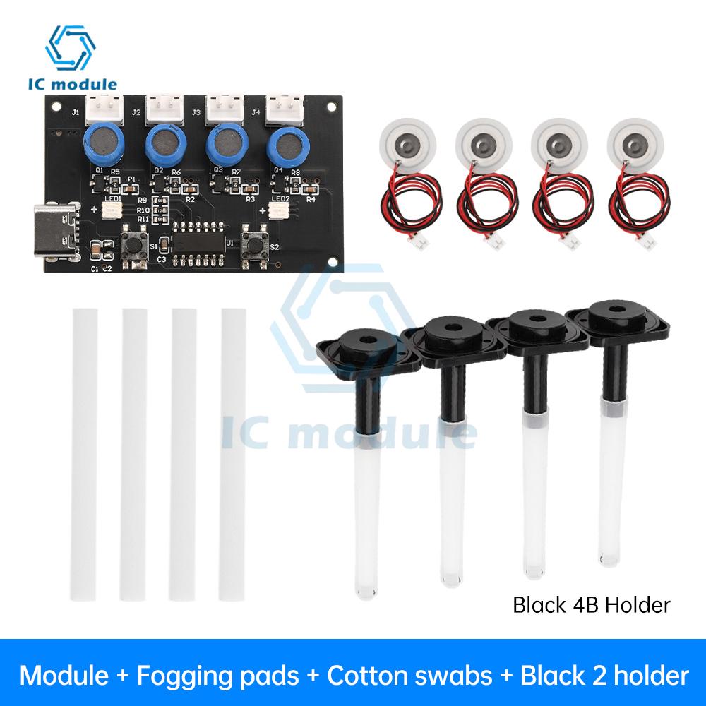 DC5V Four Spray with Colorful Atmosphere Lighting Humidifier Module Atomization Control Board DIY Ultrasonic Nebulizer TYPE-C