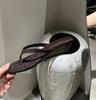 Minimalist style toe slope heel flip-flops women's outerwear 2025 summer versatile with skirt round head suede cool slippers