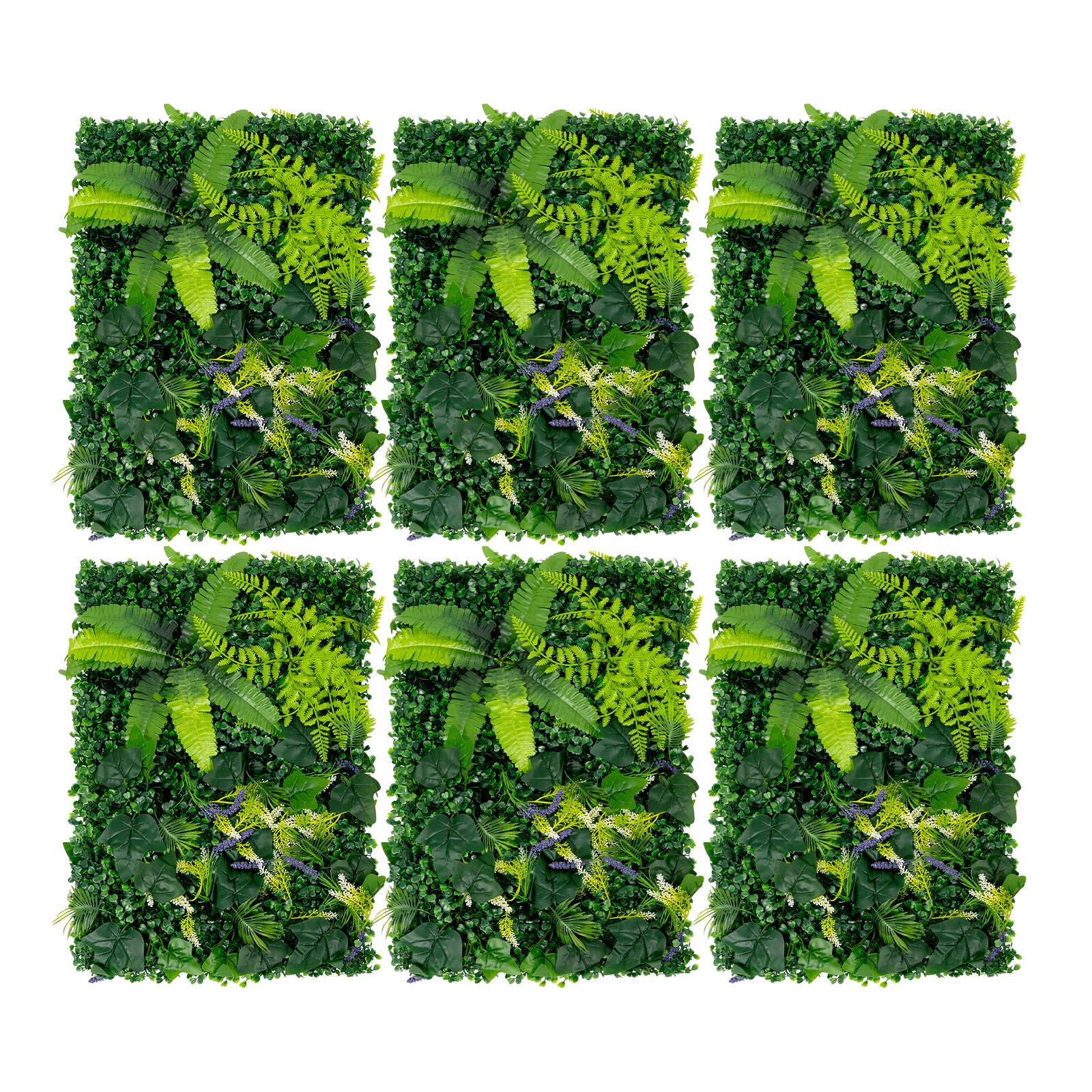 

6PCS 60x40cm Artificial Grass Wall Panels - UV Protected Greenery Hedge for Indoor/Outdoor Wedding/Garden Decor зелений