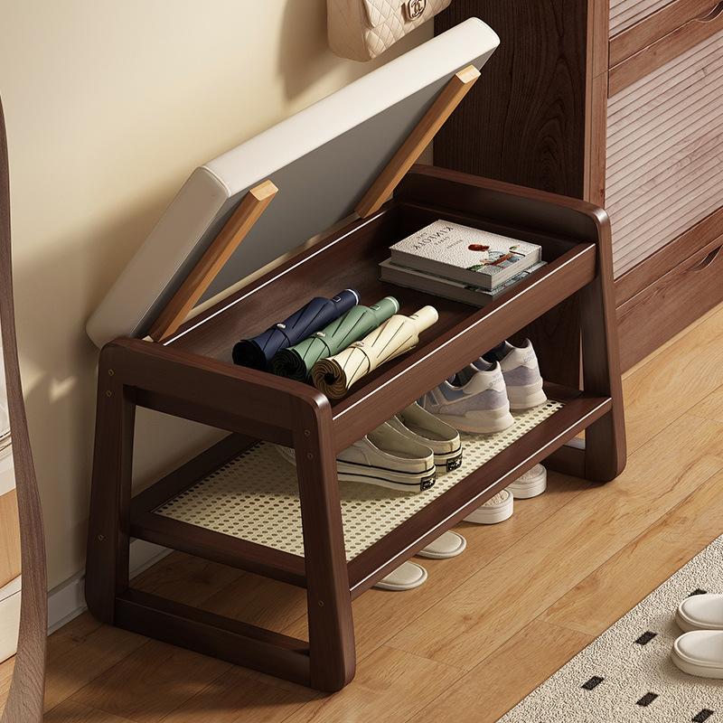 Modern Shoe Changing Stool, Solid Wood Shoe Rack, Long Sitting Stool, Shoe Storage Cabinet, Storage Rack, Entrance Shoe Stool
