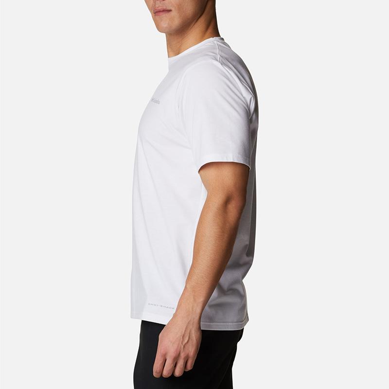 Columbia Sun Trek Outdoor Breathable Quick-Dry Round Neck Printed Short Sleeve UPF50 Sun Protection Moisture-Wicking T-Shirt Men Tops White AE0805-100