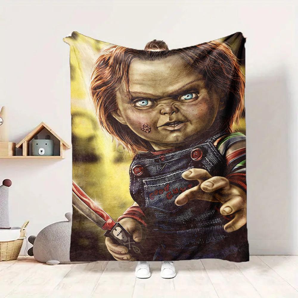 Chucky Horror Flannel Blanket Throw Blanket Soft Warm Sofa Bed Camping Car home Decor Unique Christmas Gift C93073