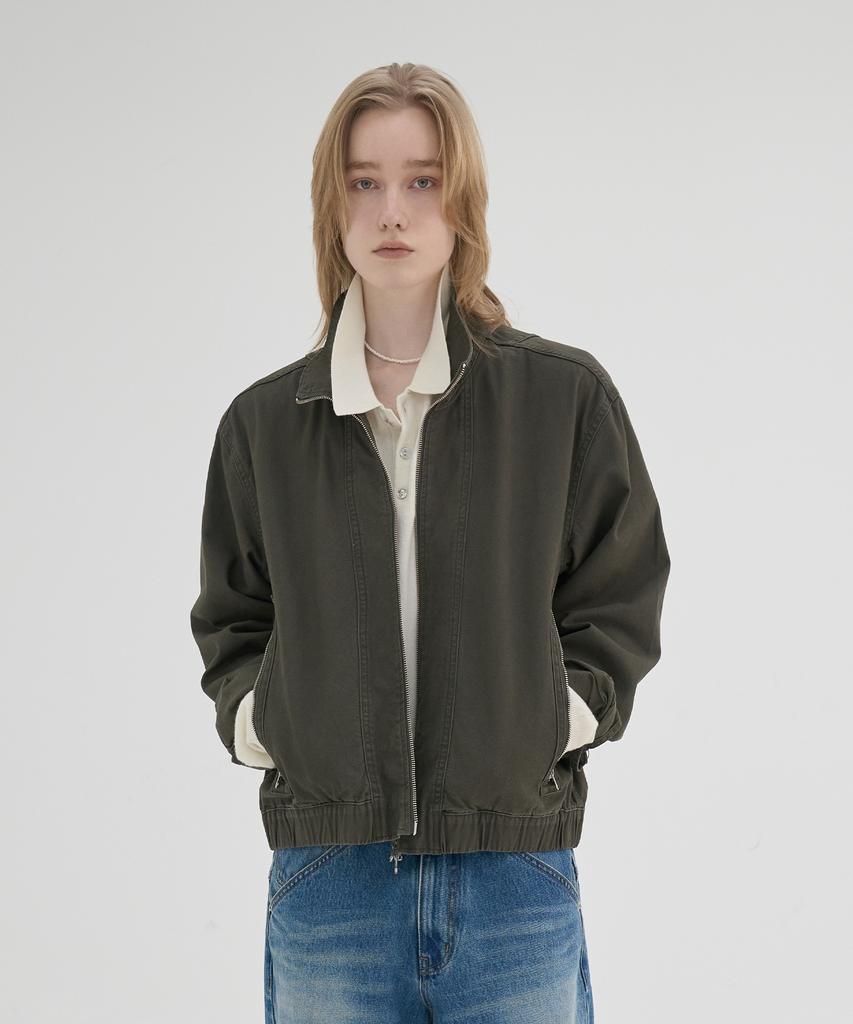 Knouun Stand Collar Jacket (Khaki)