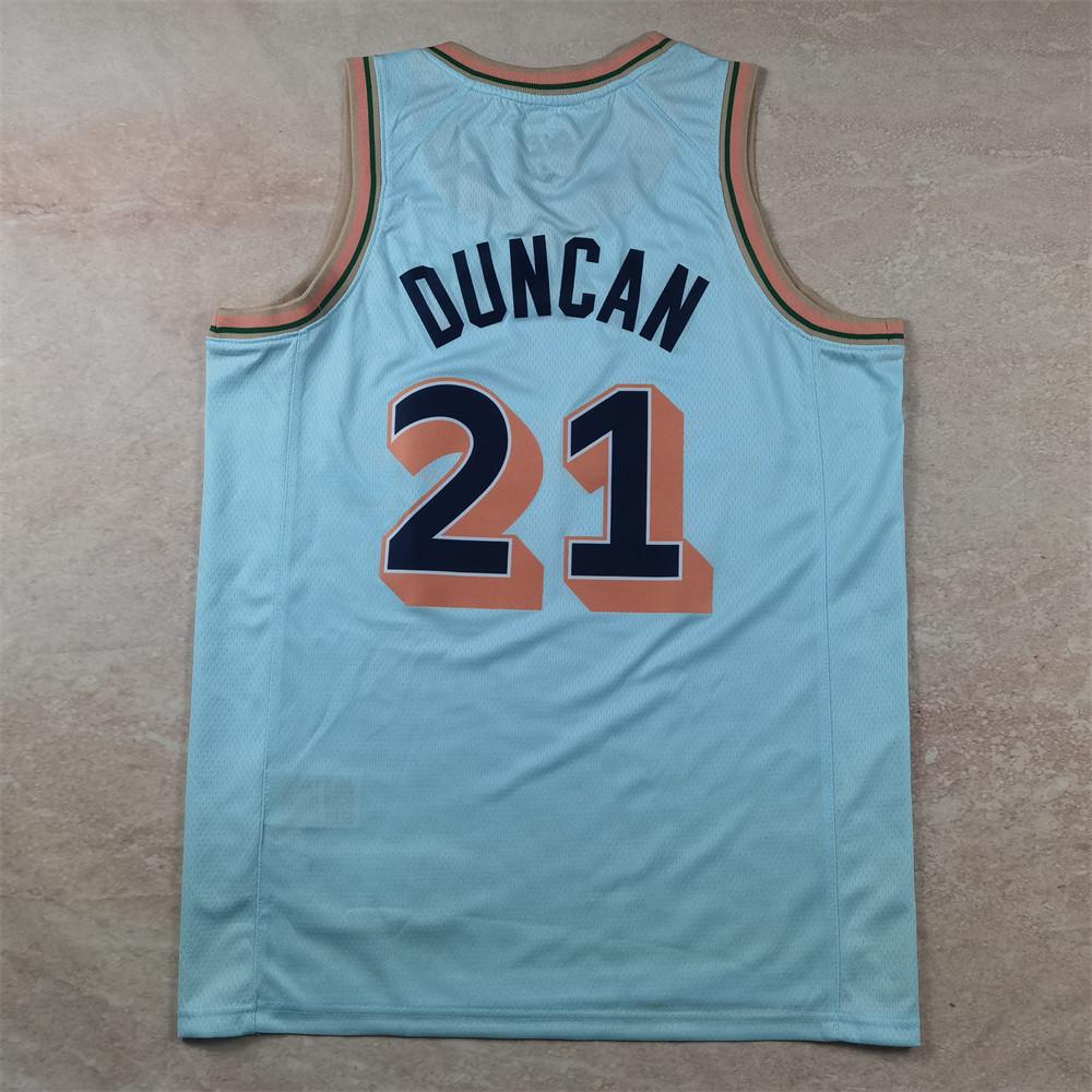 2025 Season Ice Blue City Basketball Jersey No. 21 Duncan - New Hot Press Edition