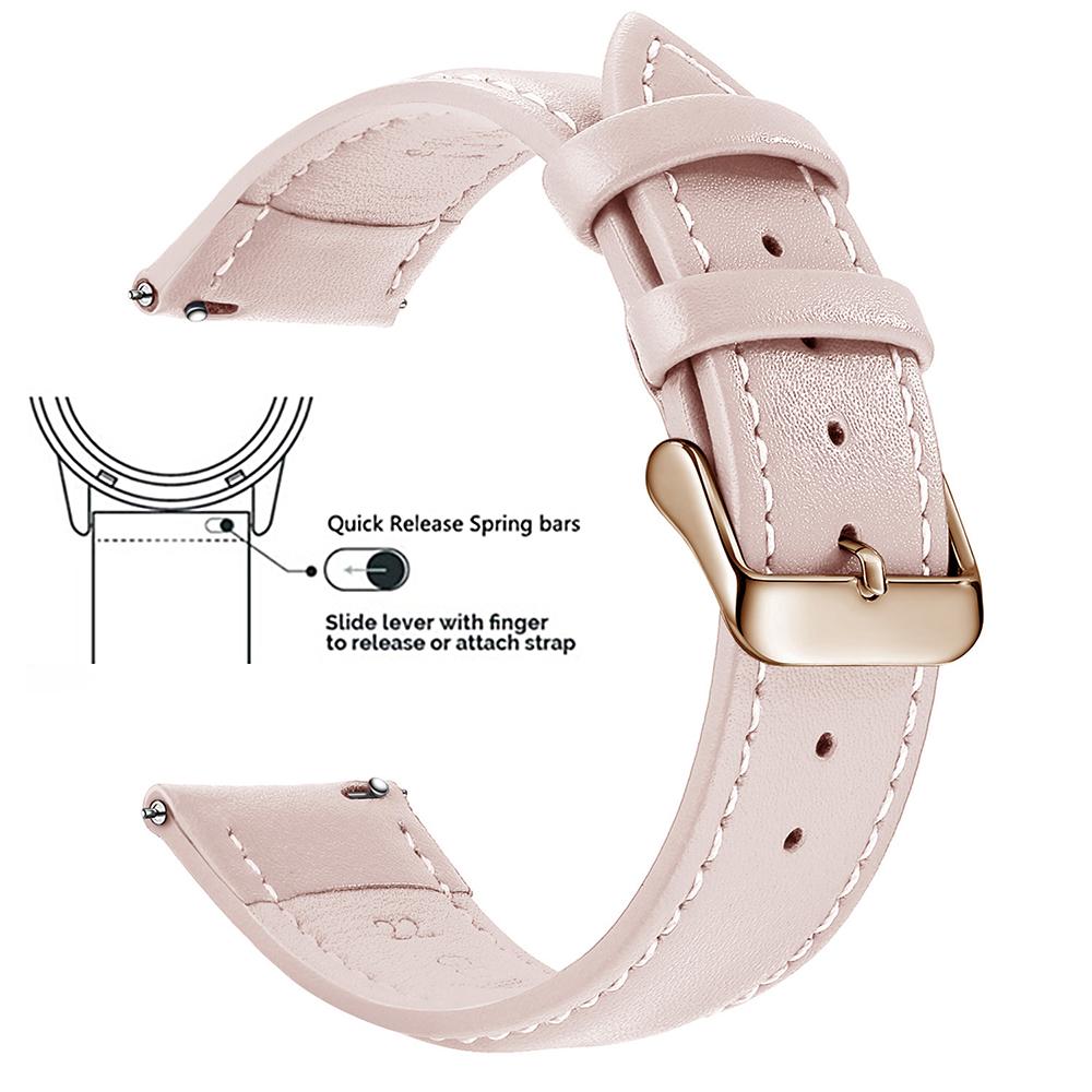 Echtes Lederarmband aus Narbenleder, Schnellverschluss 18mm/20mm/22mm Uhrenarmbänder, Passend für Samsung Galaxy Watch, Garmin Huawei Watch