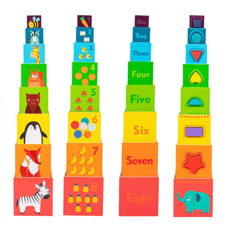 Cross-border Early Childhood Puzzle Set: Cartoon Numbers & Logic Stacking Toy