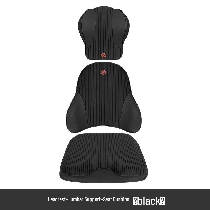 Electric Massage Lumbar Support Pillow - Memory Foam Car Seat Cushion with Remote Control.