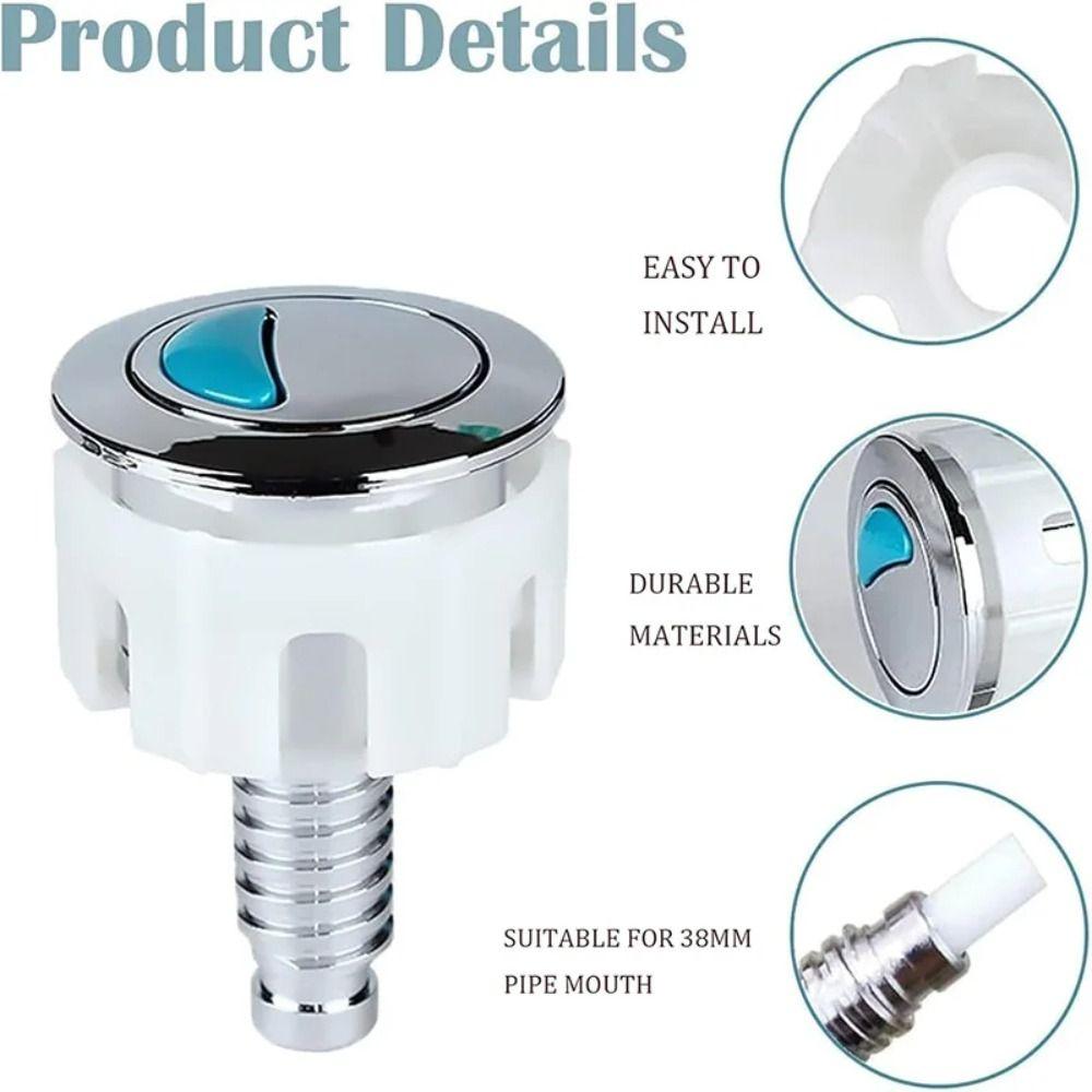 Double Drain Toilet Push Button Round/Elliptical Head Water Tank Button Toilet Seat