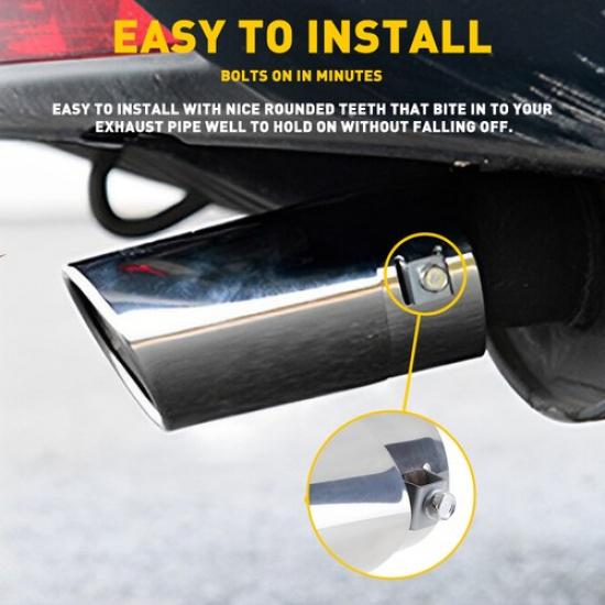 Car Stainless Rear Steel Pipe Exhaust Tail Muffler Round Tip Accessories