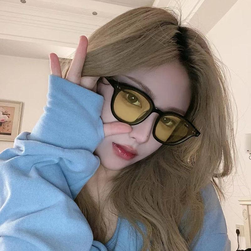 Sunglasses Sunscreen Small Frame Frame Jennie With Sunglasses Women'S Retro Brown Glasses