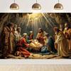 Nativity scene, starry night party decoration, backdrop, traditional Christmas photography supplies, prop48