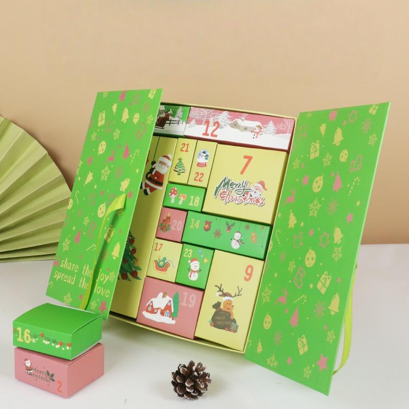 24 Stück Leere Weihnachts-Adventskalender-Boxen 24 Tage Countdown bis Weihnachten Geschenkboxen 24 Tage Weihnachts-Countdown-Kalender-Boxen