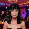 Bunte Lametta-Perücken aus Folie Metallic Ausgefallene Partyperücke Glänzend Cosplay-Kostüm Fotoautomaten-Requisite für Erwachsene