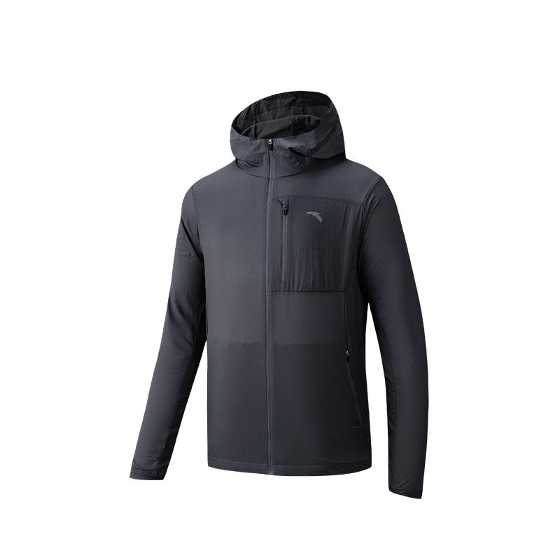 

Anta Soft Hooded Fashion Versatile Zipper Breathable Windproof Quick-Dry Sun Protection Jacket Men jackets 152627608-5 XL