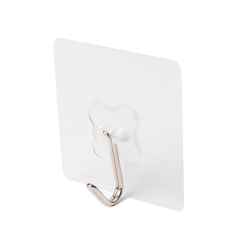 Punch-Free Transparent Adhesive Hook for Kitchen Wall Mounting