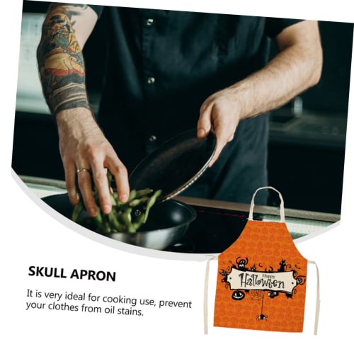 Lurrose 1 PC Halloween Apron, Baking Apron, Sleeveless Apron, Halloween Theme Apron, Spider Print Apron, Halloween Theme Apron, Creative