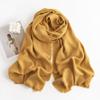 New Herringbone Pattern Single Color Versatile Imitation Cashmere Scarf for Women Simple Casual Style Tassel Warm Shawl
