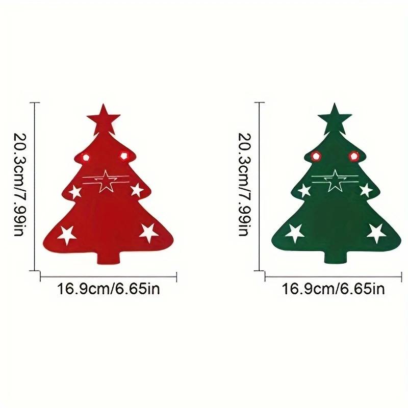 6/12Pcs Christmas Tree Cutlery Holder Bags Knife Folk Holder Pockets Felt Tableware Decoration Dinner Flatware Silverware Covers